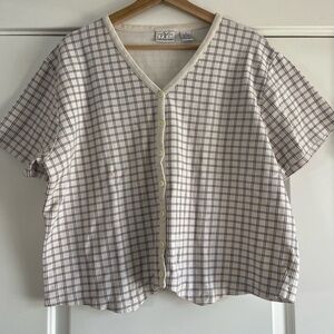 Vintage Villager Sport Cropped Button Front Tee - 2